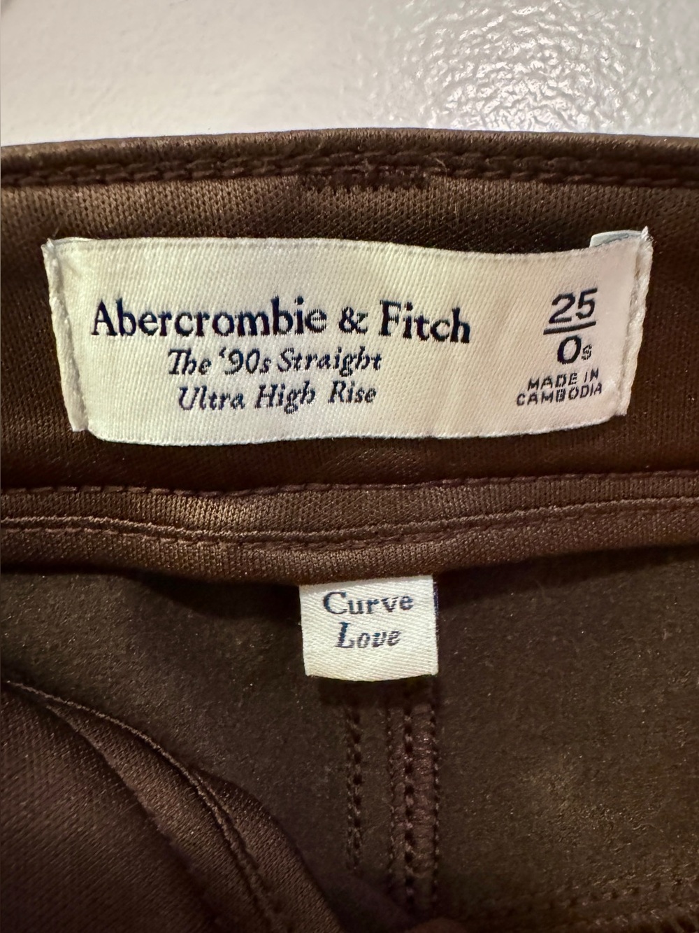Abercrombie & Fitch Chocolate Brown Faux Leather Straight-Leg Pants - Picture 3 of 6